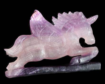 Fluorite hand-carved Unicorn 215*152*29mm 1500g in sunshine - Rocks and Things Store
