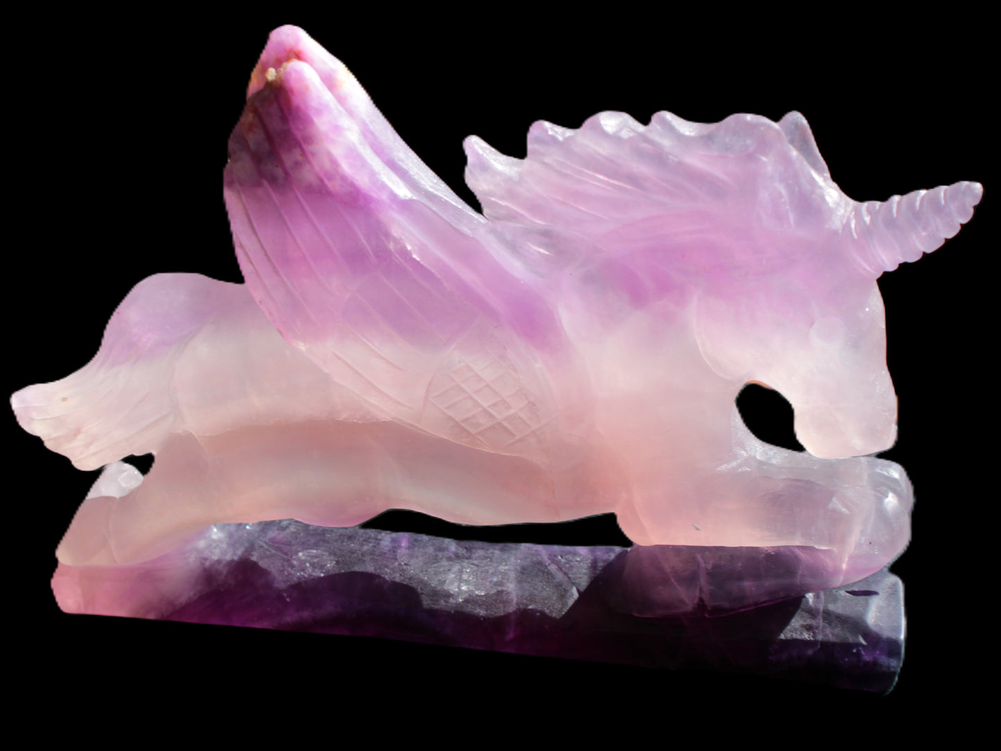 Fluorite hand-carved Unicorn 215*152*29mm 1500g