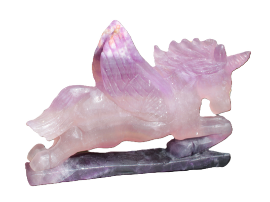 Fluorite hand-carved Unicorn 215*152*29mm 1500g in sunshine - Rocks and Things Store