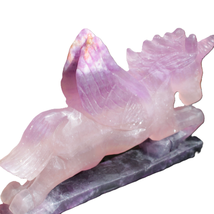 Fluorite hand-carved Unicorn 215*152*29mm 1500g in sunshine - Rocks and Things Store
