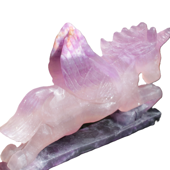Fluorite hand-carved Unicorn 215*152*29mm 1500g in sunshine - Rocks and Things Store