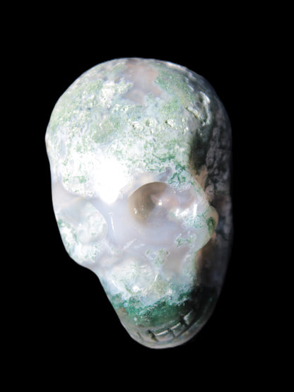 Moss Agate skull 47*30*32mm 57g in sunshine - Rocks and Things Store