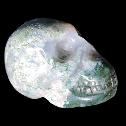 Moss Agate skull 47*30*32mm 57g in sunshine - Rocks and Things Store