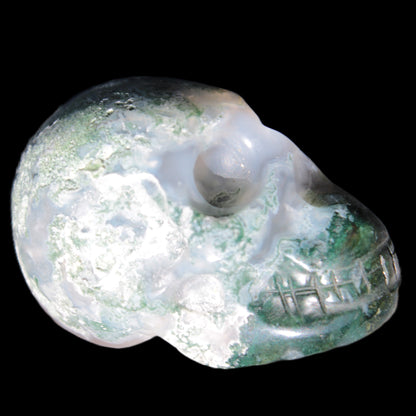 Moss Agate skull 47*30*32mm 57g in sunshine - Rocks and Things Store