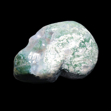Moss Agate skull 47*30*32mm 57g in sunshine - Rocks and Things Store