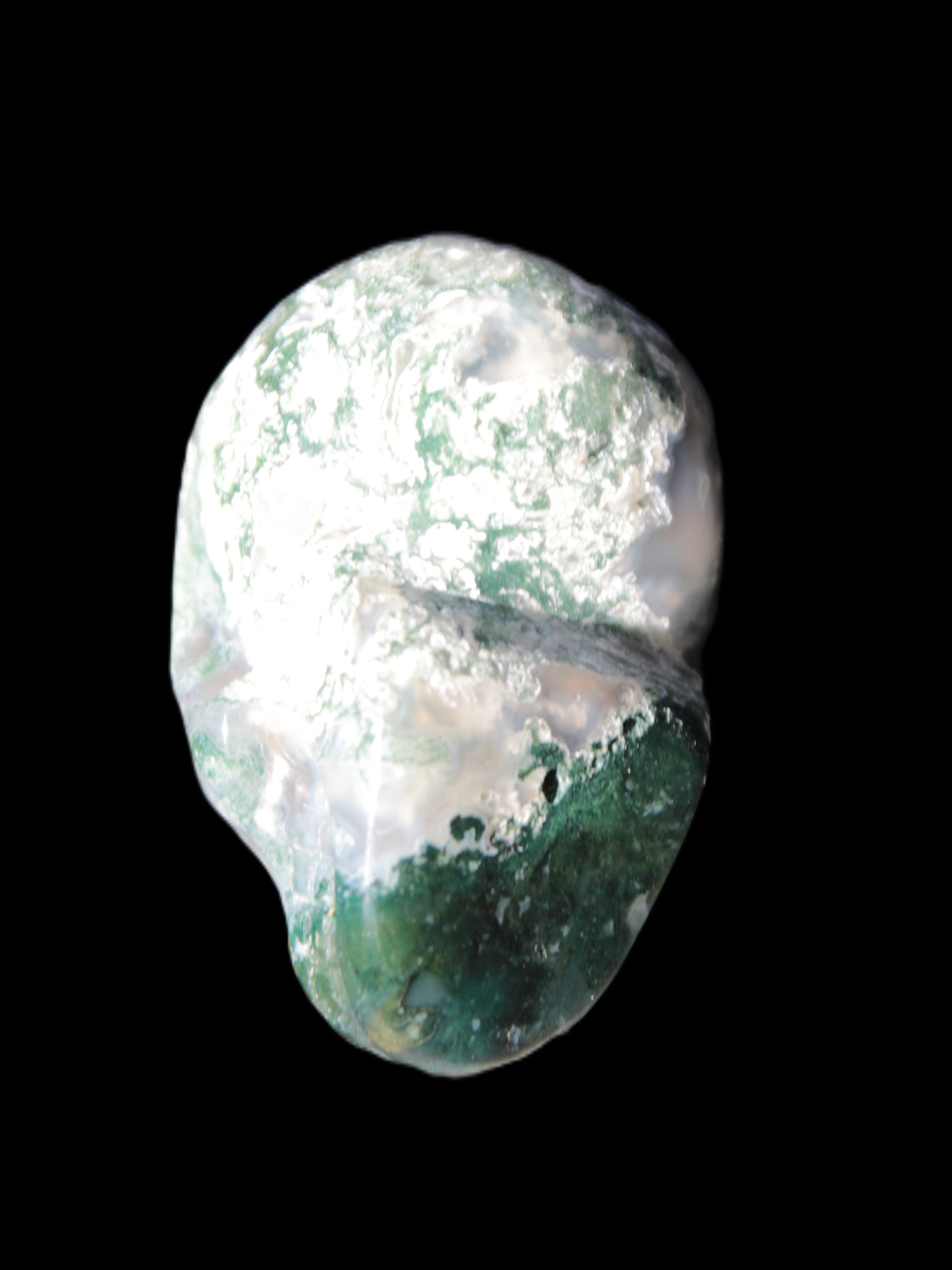 Moss Agate skull 47*30*32mm 57g Rocks and Things Store
