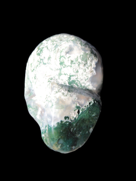 Moss Agate skull 47*30*32mm 57g Rocks and Things Store