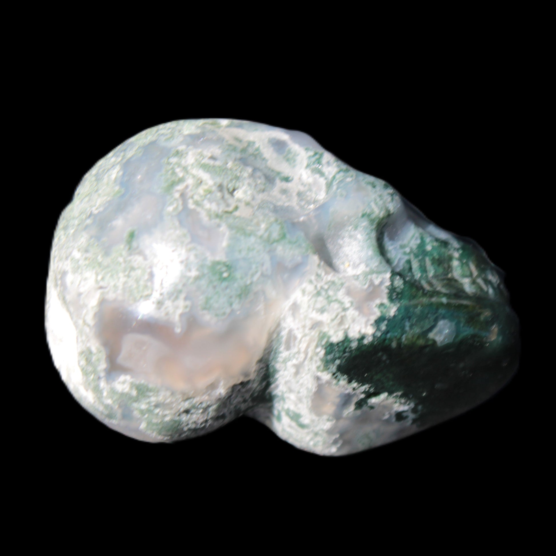 Moss Agate skull 47*30*32mm 57g Rocks and Things Store