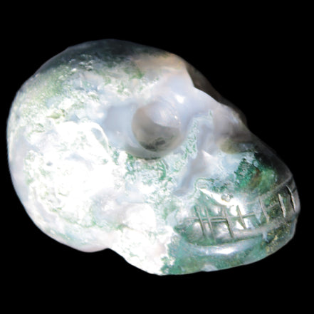 Moss Agate skull 47*30*32mm 57g Rocks and Things Store