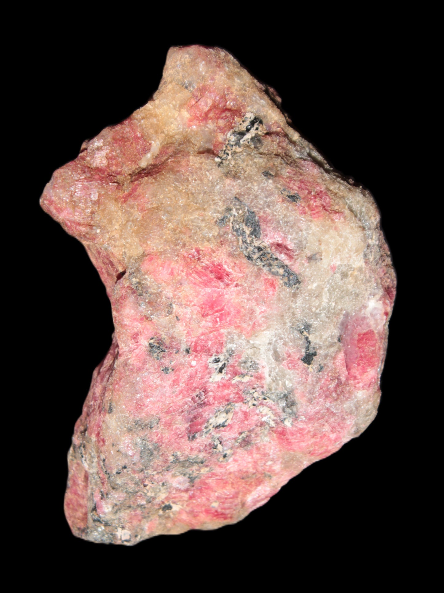 Natural Rhodonite specimen 120*81*50mm 700g in sunlight - Rocks and Things Store