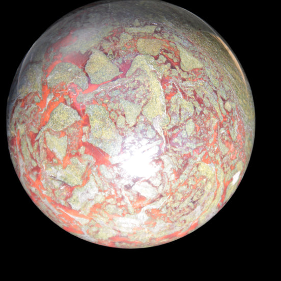 Huge Dragons Blood Stone sphere 164mm 7040g in sunlight