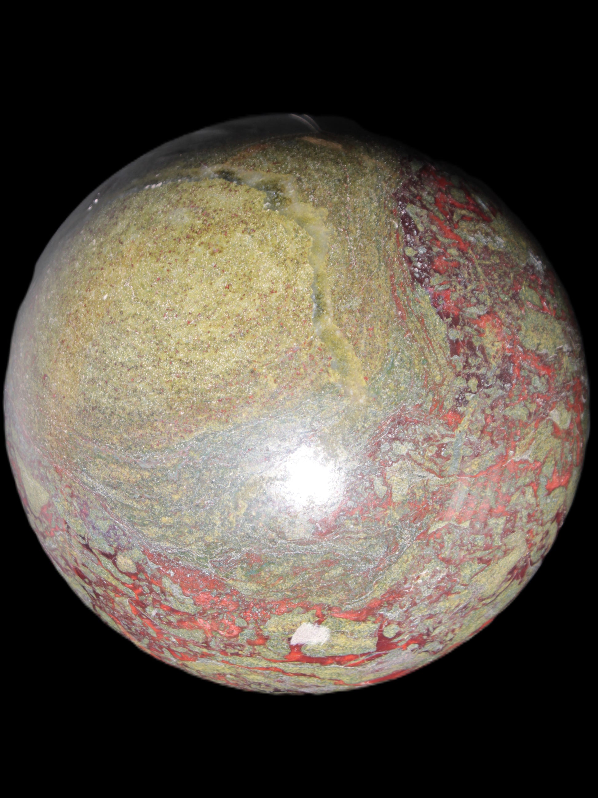 Huge Dragons Blood Stone sphere 164mm 7040g in sunlight