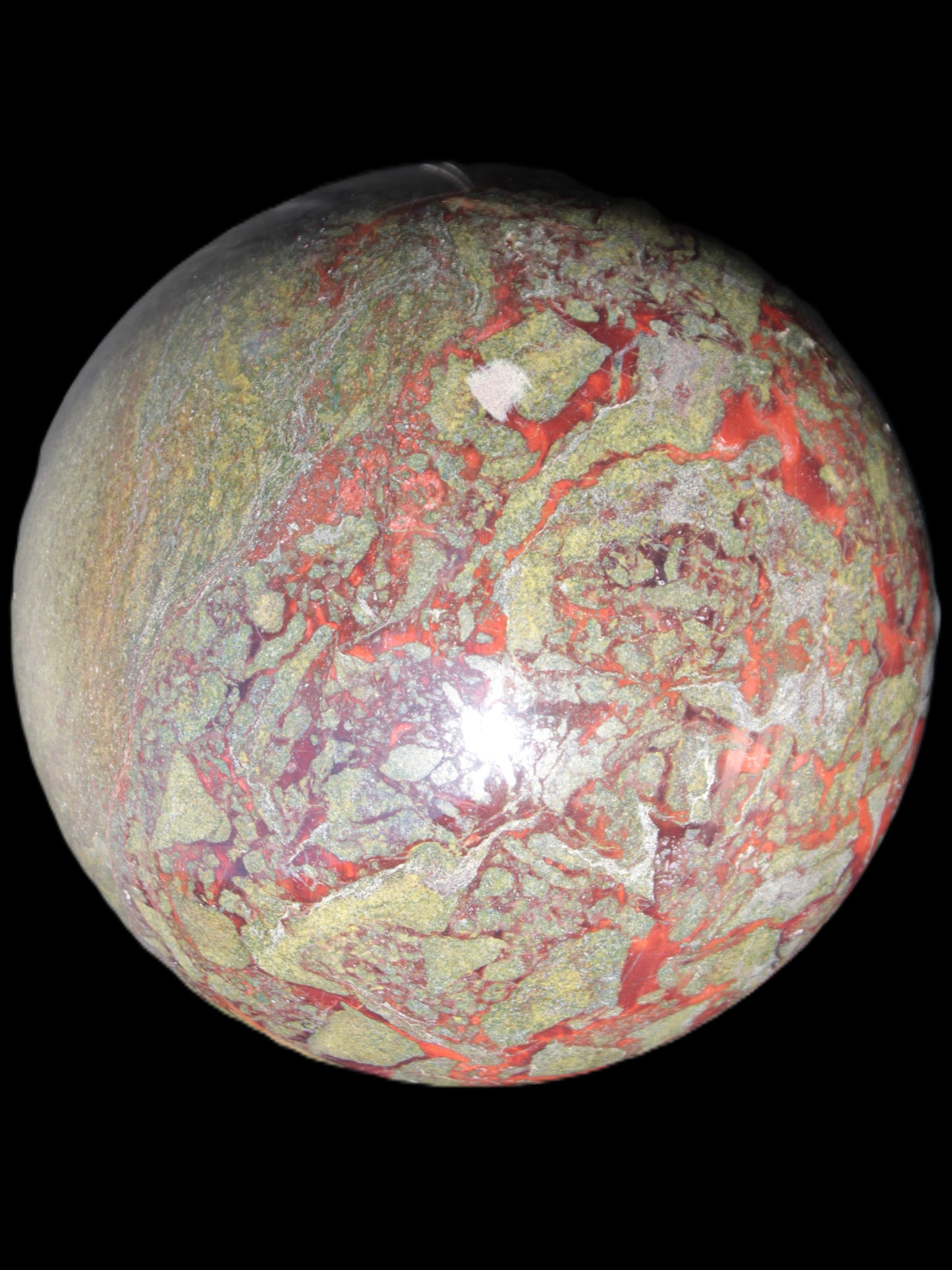 Huge Dragons Blood Stone sphere 164mm 7040g in sunlight