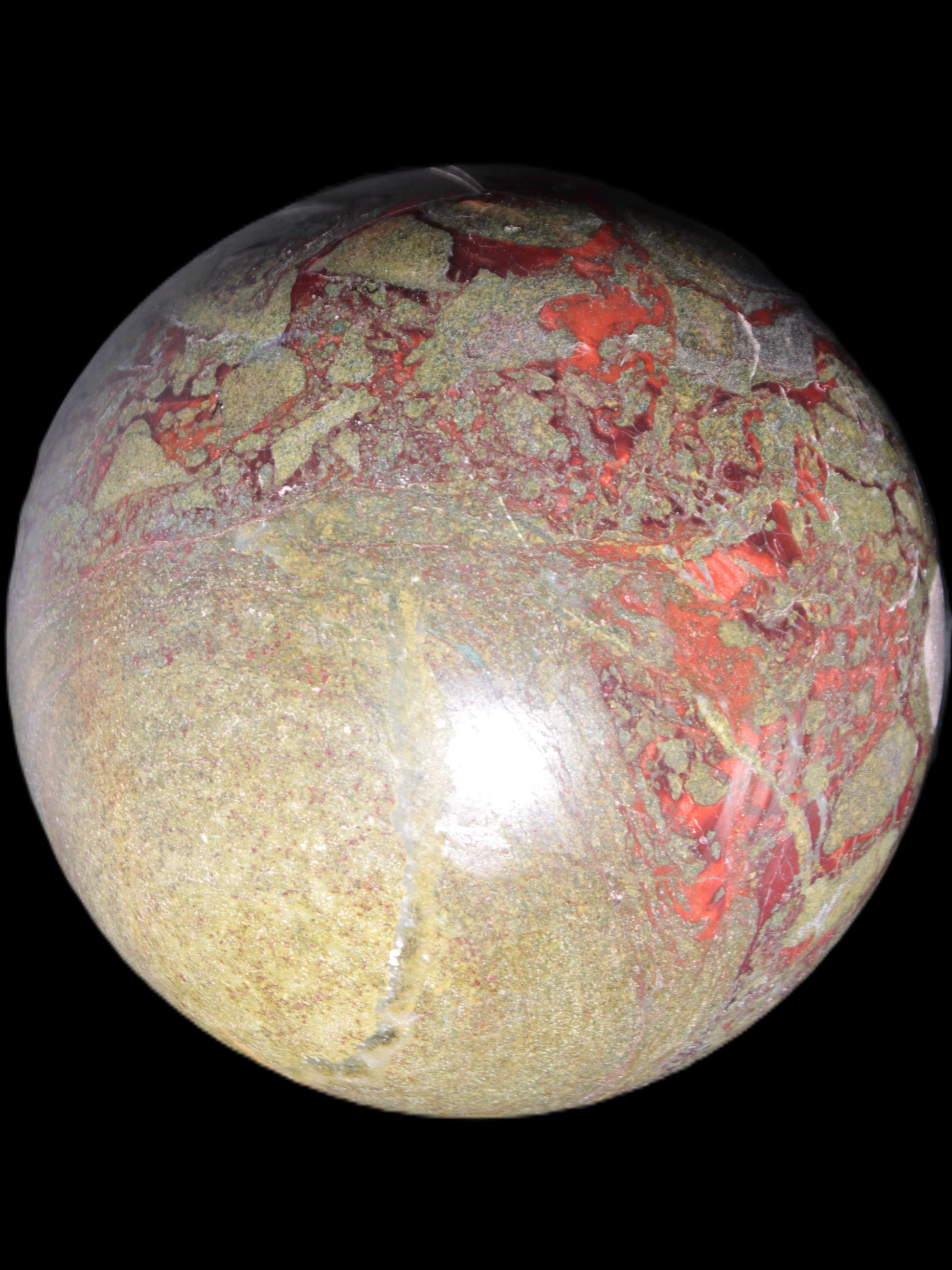 Huge Dragons Blood Stone sphere 164mm 7040g in sunlight