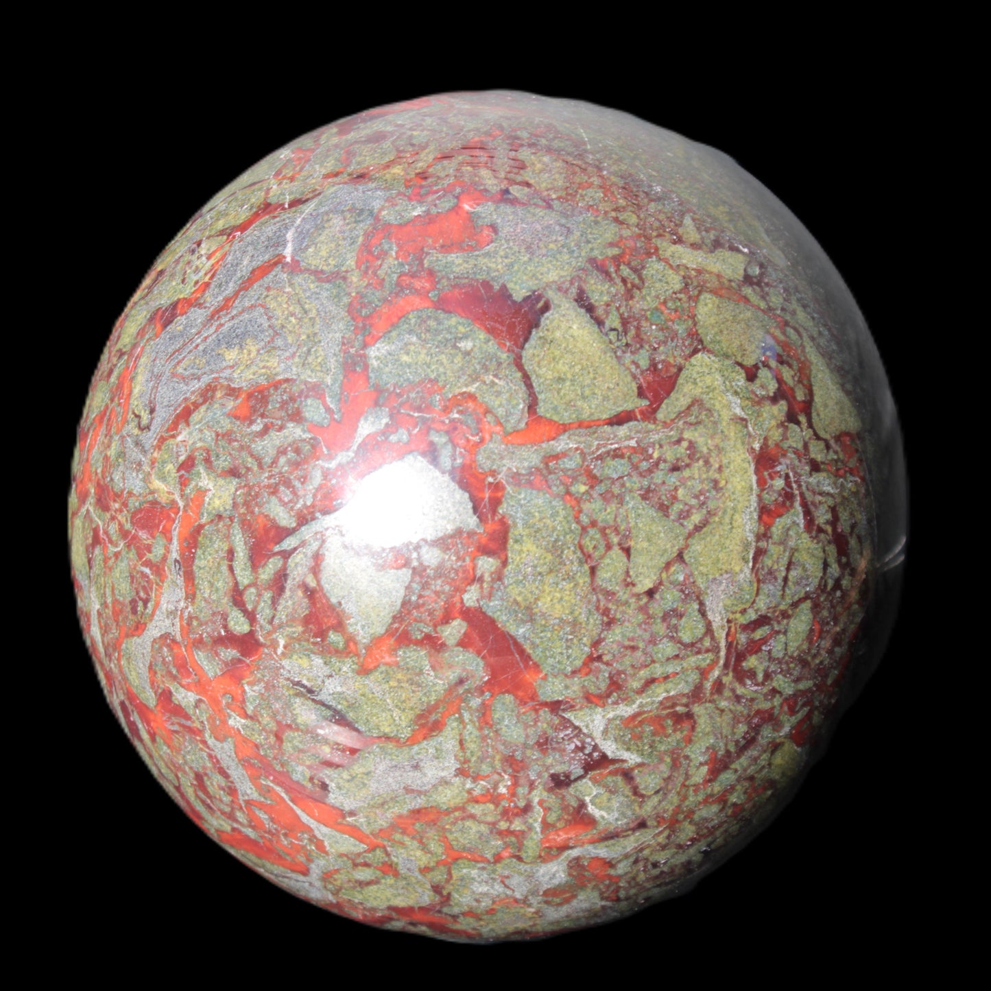 Huge Dragons Blood Stone sphere 164mm 7040g in sunlight