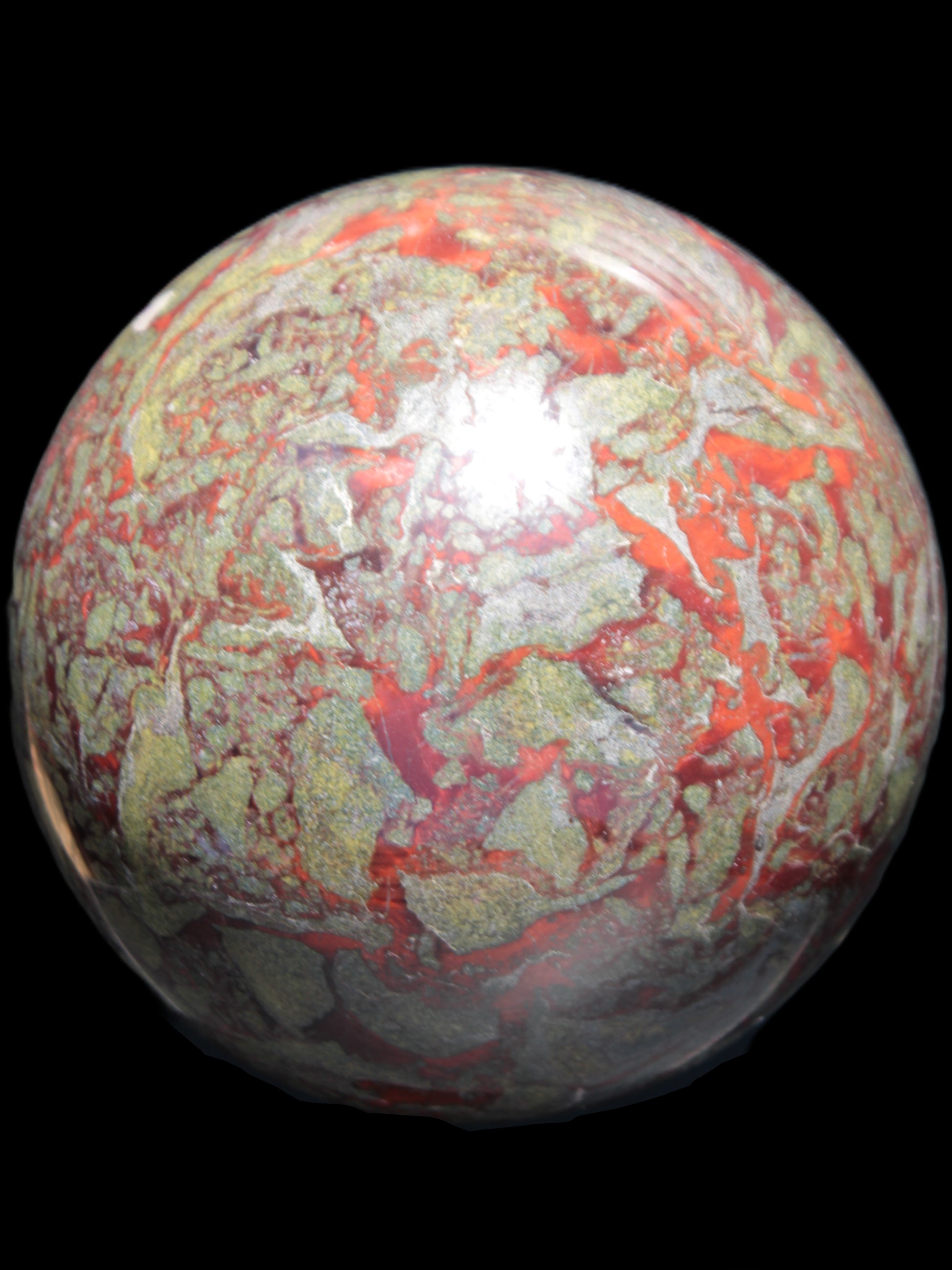 Huge Dragons Blood Stone sphere 164mm 7040g in sunlight