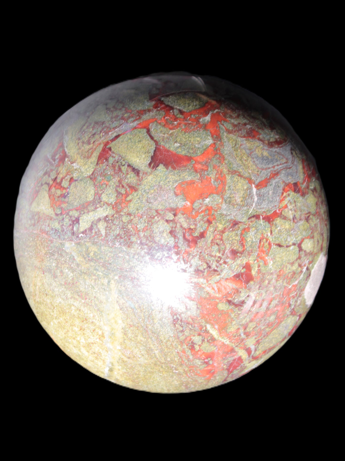 Huge Dragons Blood Stone sphere 164mm 7040g in sunlight