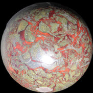 Huge Dragons Blood Stone sphere 164mm 7040g in sunlight