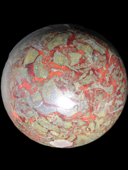 Huge Dragons Blood Stone sphere 164mm 7040g in sunlight