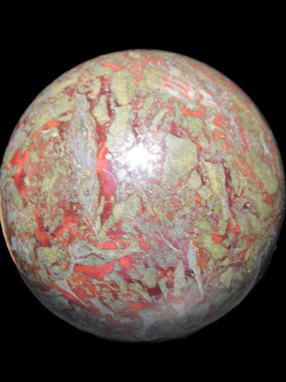 Huge Dragons Blood Stone sphere 164mm 7040g in sunlight