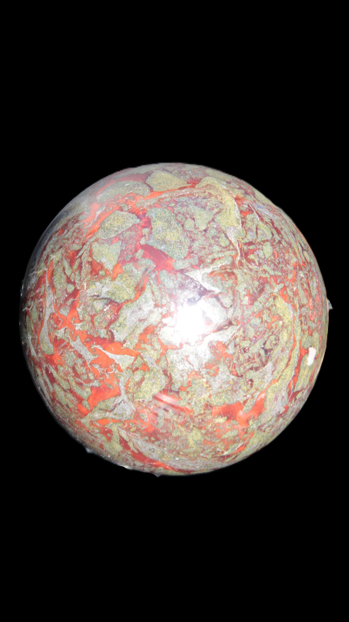 Huge Dragons Blood Stone sphere 164mm 7040g in sunlight