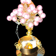 Mesmerising Handmade Golden Iron stand with pink crystal beads and lights from Jordan Rocks and Things Store