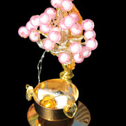 Mesmerising Handmade Golden Iron stand with pink crystal beads and lights from Jordan Rocks and Things Store