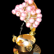 Mesmerising Handmade Golden Iron stand with pink crystal beads and lights from Jordan Rocks and Things Store