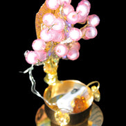 Mesmerising Handmade Golden Iron stand with pink crystal beads and lights from Jordan Rocks and Things Store