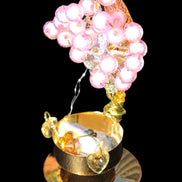 Mesmerising Handmade Golden Iron stand with pink crystal beads and lights from Jordan Rocks and Things Store