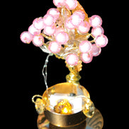 Mesmerising Handmade Golden Iron stand with pink crystal beads and lights from Jordan Rocks and Things Store