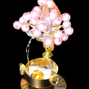 Mesmerising Handmade Golden Iron stand with pink crystal beads and lights from Jordan Rocks and Things Store