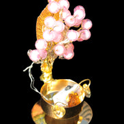 Mesmerising Handmade Golden Iron stand with pink crystal beads and lights from Jordan Rocks and Things Store