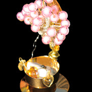 Mesmerising Handmade Golden Iron stand with pink crystal beads and lights from Jordan Rocks and Things Store