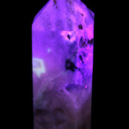 Pink Sakura Agate with geode caves obelisk 40*32*106mm 245g in UV light -  Rocks and Things Store