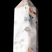 Pink Sakura Agate with geode caves obelisk 40*32*106mm 245g in sunlight - Rocks and Things Store