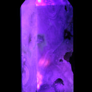 Pink Sakura Agate with geode caves obelisk 40*32*106mm 245g in UV light -  Rocks and Things Store