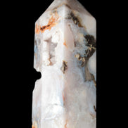 Pink Sakura Agate with geode caves obelisk 40*32*106mm 245g in sunlight - Rocks and Things Store