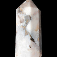 Pink Sakura Agate with geode caves obelisk 40*32*106mm 245g in sunlight - Rocks and Things Store