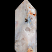 Pink Sakura Agate with geode caves obelisk 40*32*106mm 245g in sunlight - Rocks and Things Store