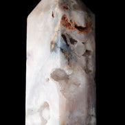 Pink Sakura Agate with geode caves obelisk 40*32*106mm 245g in sunlight - Rocks and Things Store