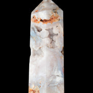 Pink Sakura Agate with geode caves obelisk 40*32*106mm 245g in sunlight - Rocks and Things Store