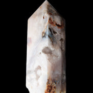 Pink Sakura Agate with geode caves obelisk 40*32*106mm 245g in sunlight - Rocks and Things Store