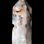 Pink Sakura Agate with geode caves obelisk 40*32*106mm 245g in sunlight - Rocks and Things Store