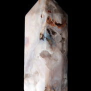 Pink Sakura Agate with geode caves obelisk 40*32*106mm 245g in sunlight - Rocks and Things Store