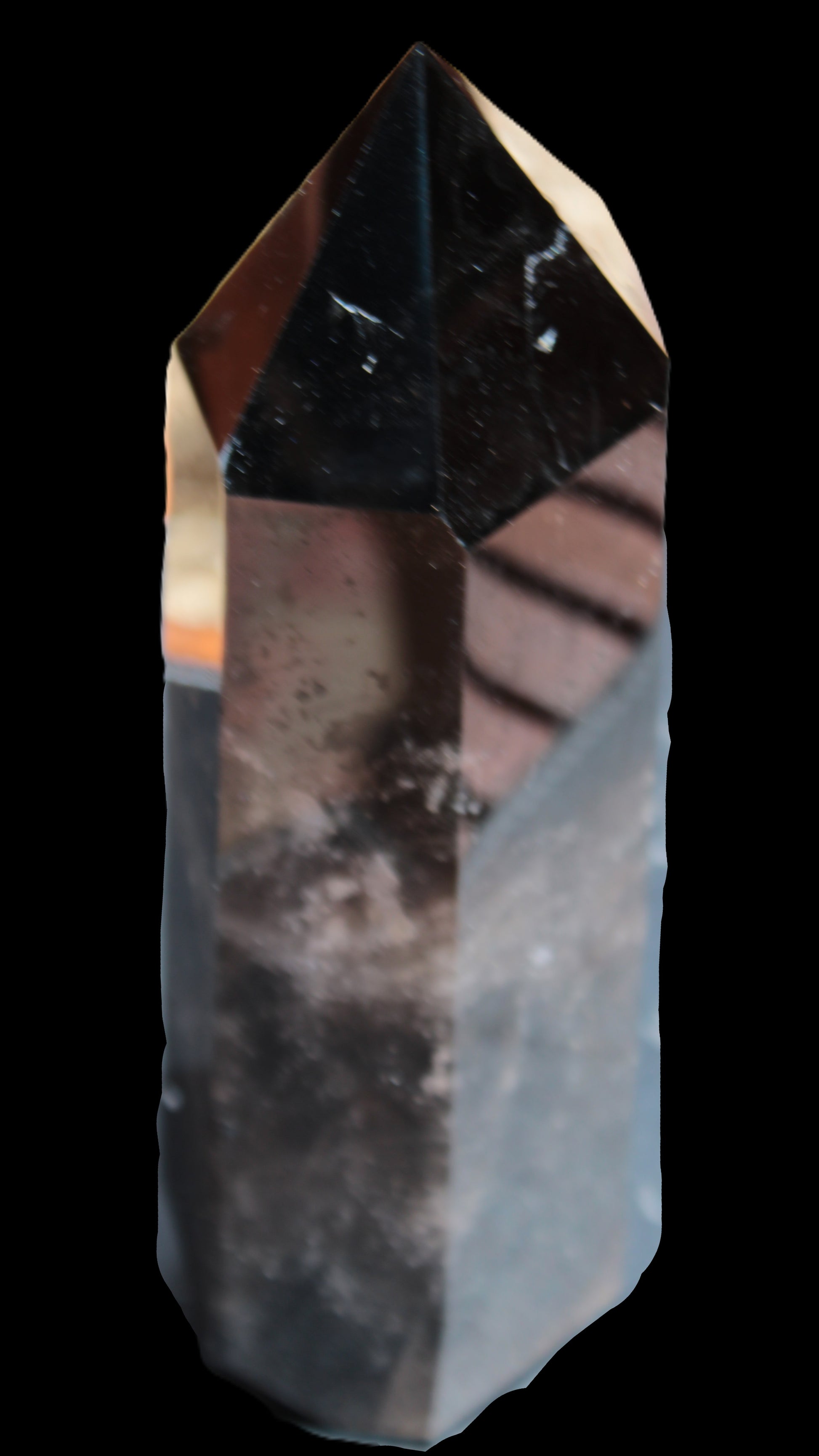 Dark Smoky Quartz hexagonal tower 226*70mm 1883g