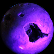 Sakura Agate sphere 97mm 1062g in UV light - Rocks and Things Store