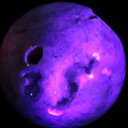 Sakura Agate sphere 97mm 1062g in UV light - Rocks and Things Store