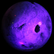 Sakura Agate sphere 97mm 1062g in UV light - Rocks and Things Store