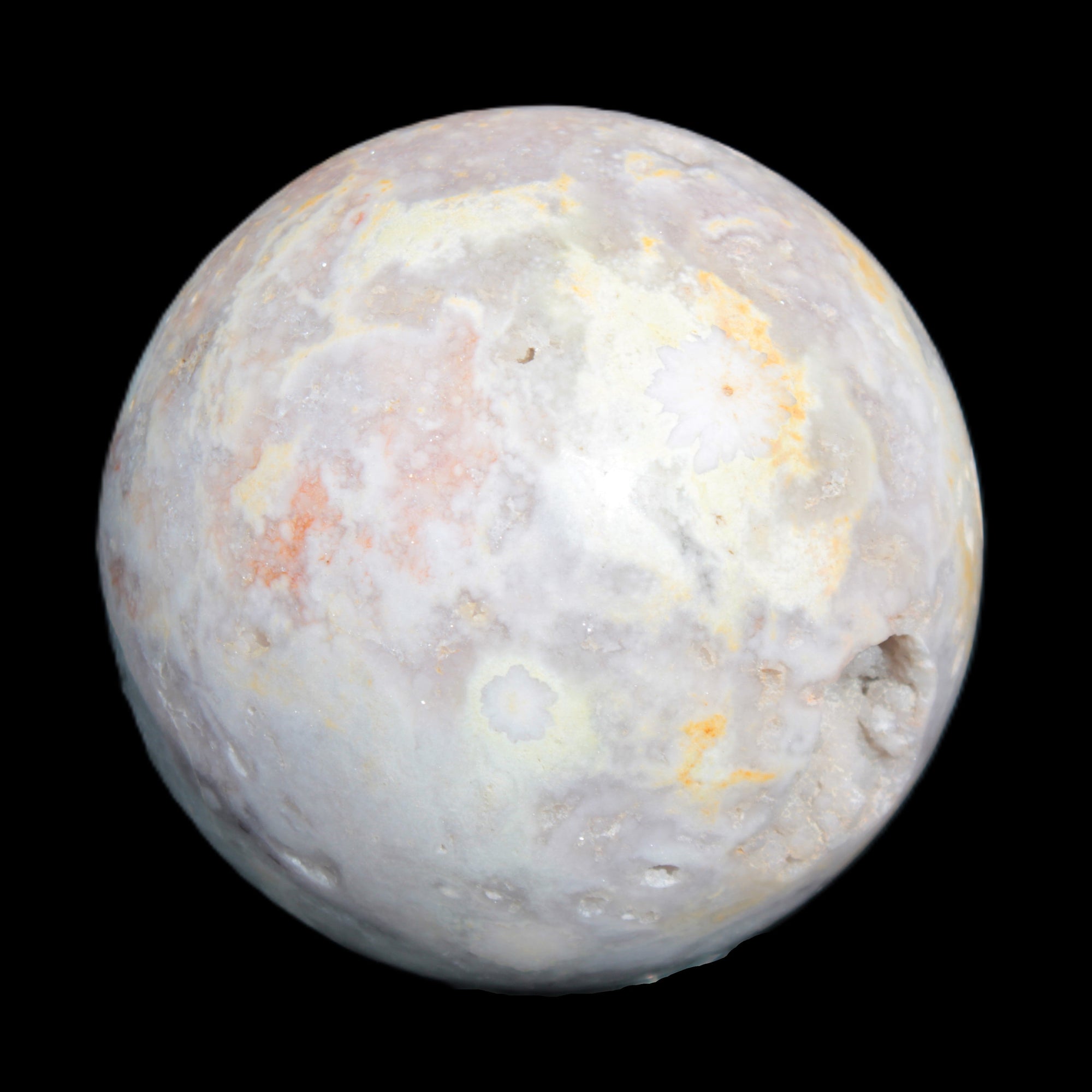 Sakura Agate sphere 97mm 1062g in sunlight - Rocks and Things Store
